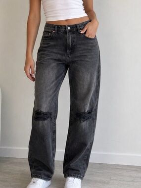 pistola Black Washed Distressed straight Leg Jeans size 27